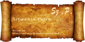 Sztancsik Petra névjegykártya